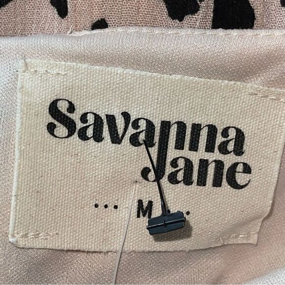 Savanna Jane Animal Print Mocha Black Floral Embroidery Romper - Picture 3 of 13